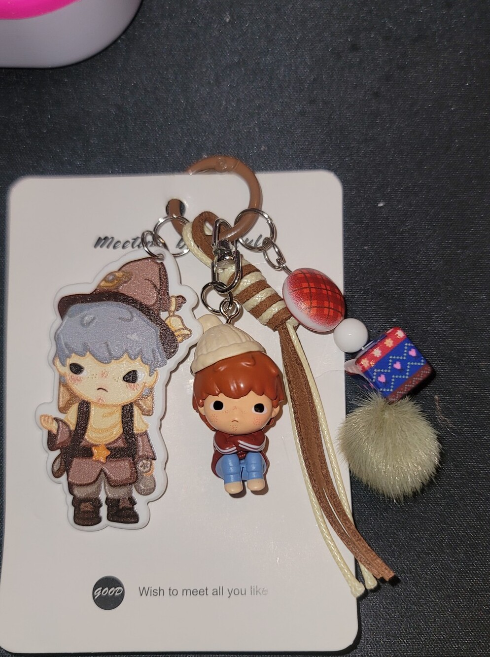 NWT-Custom Hirono Boy Charm Keychain/Bag Charm Blue & Brown